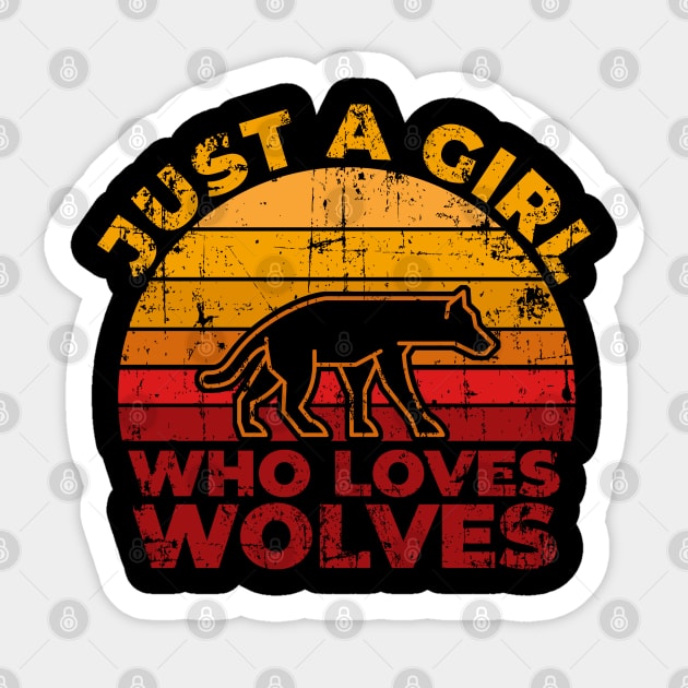 Just A Girl Who Loves Wolves for Wolf Lovers Gift Sticker by Zen Cosmos Official